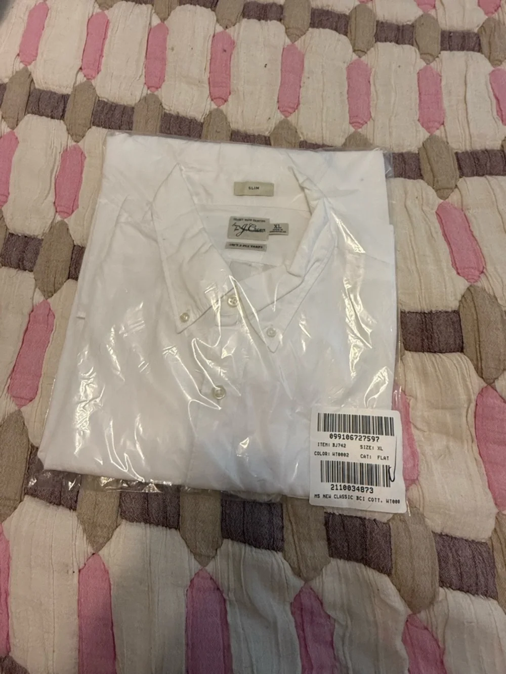 J. Crew Men’s Secret Wash 100% Cotton Poplin Button Down Shirt NWT XL White